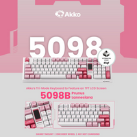 Akko Prunus White & Pink Lannesiana 5098B Mechanical Keyboard Akko V3 Piano Pro Switches