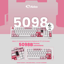 Load image into Gallery viewer, Akko Prunus White &amp; Pink Lannesiana 5098B Mechanical Keyboard Akko V3 Piano Pro Switches
