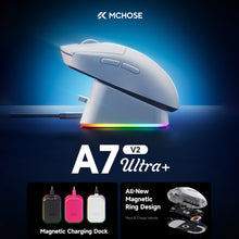 Load image into Gallery viewer, MCHOSE A7 V2 Ultra / Ultra+ Lightweight 59g Gaming Mouse 8K Polling / PAW3950 TI / Charging Dock
