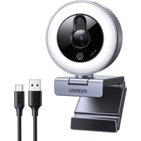 UGREEN 4K UHD Autofocus Webcam With Ring Light 4K 30fps / 1080P 60fps