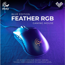 Load image into Gallery viewer, Ducky Feather ARGB Gaming Mouse 65g Blue Edition / PixArt PMW 3389 / Huano 50M Micro Switches
