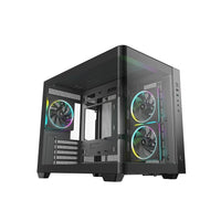 DEEPCOOL CG330U 3F CURVED GLASS M-ATX PC CASE With 3 ARGB FANS BLACK