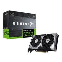MSI GeForce RTX 5050 8G VENTUS 2X OC 8GB GDDR6 GPU 20 Gbps 128bit PCIe 5.0 DX12 NVIDIA DLSS 4 Dual Fan Design G5050-8V2C
