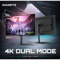 GIGABYTE G27U Gaming Monitor - 27" SS IPS, UHD, 160Hz (UHD) / 320Hz (FHD), 1ms, VESA Disp. HDR400 & NVIDIA G-SYNC Comp