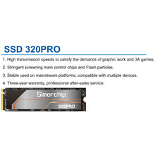 Load image into Gallery viewer, SimorChip SSD 320 PRO NVME M.2 2280 SSD PCIe Gen3x4 / 256GB / 512GB / 1TB
