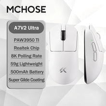 Load image into Gallery viewer, MCHOSE A7 V2 Ultra / Ultra+ Lightweight 59g Gaming Mouse 8K Polling / PAW3950 TI / Charging Dock
