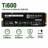ZhiTai Ti600 M.2 2280 PCIe Gen4 x4 SSD Write Speed Up To 6000MB/s 500GB / 1TB / 2TB / 4TB