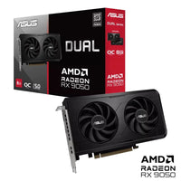 ASUS Dual Radeon RX 9050 8GB GDDR6 OC Edition 18Gbps 128-bit DX12 RDNA4 GPU Graphics Card
