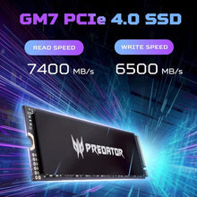 Load image into Gallery viewer, Acer Predator GM7 M.2 2280 PCIe Gen 4 x4 NVMe 2.0 Internal SSD / 512GB / 1TB / 2TB / 4TB Performance Gaming
