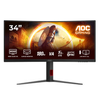 AOC CU34G4 Curved Gaming Monitor 34" / UWQHD / FAST VA / 180Hz / 0.5ms / HDR10 & AMD FreeSync Premium