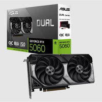 ASUS DUAL GeForce RTX 5060 NORMAL / OC EDITION 8GB GDDR7 GPU 28Gbps 128bit PCIe 5.0 DX12 NVIDIA DLSS 4 DUAL-RTX5060-O8G