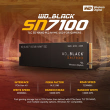 Load image into Gallery viewer, WD_BLACK SN7100 1TB / 2TB M.2 2280 Gen4 PCIe NVMe Internal Performance Gaming SSD
