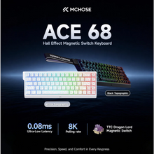 Load image into Gallery viewer, MCHOSE Ace68 Hall Effect Magnetic Keyboard TTC Dragon Lord Magetic Switch Topographic Black / White
