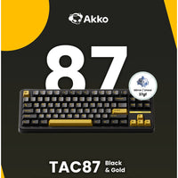Akko Black & Gold TAC87 Tri-mode Mechanical Keyboard Akko Mirror Switch