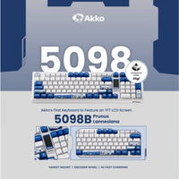 Akko White & Blue Santorini 5098B Mechanical Keyboard Akko V3 Piano Pro Switches