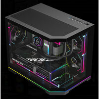 Slevcase VENO mATX Casing with 1xFwd, 2xRv Sprectra Fans with 6Port aRGB Hub - Black