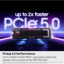 Load image into Gallery viewer, SAMSUNG 9100 PRO Series 1TB / 2TB / 4TB PCIe 5.0 x4 NVMe 2.0 M.2 2280 SSD V-NAND TLC 14800/13400MB/s GEN5 Performance
