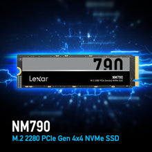 Load image into Gallery viewer, Lexar NM790 M.2 2280 PCIe Gen 4×4 NVMe Performance SSD 512GB / 1TB / 2TB / 4TB Read Write Up to 7400 MB/s 6500 MB/s
