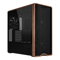 LIAN LI LANCOOL 217 BLACK / WHITE Genuine Wood Computer Case Mid-Tower ATX PC Case with 5 Pre-Installed FANS