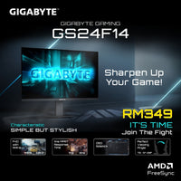 GIGABYTE GS24F14 Gaming Monitor 23.8'' / FHD / IPS / 1ms / 144Hz / Flicker-Free / Low Blue Light & Adaptive-Sync