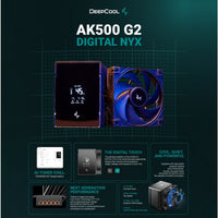 DEEPCOOL AK500 G2 Digital Nyx CPU Air Cooler / R-AK500G2-BKNNMN-GJD-1