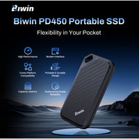 Biwin PD450 Portable SSD 500GB / 1TB USB 3.2 Gen1 Pocket-Sized Up to 430 MB/s Read & 400 MB/s Write
