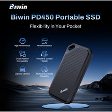 Load image into Gallery viewer, Biwin PD450 Portable SSD 500GB / 1TB USB 3.2 Gen1 Pocket-Sized Up to 430 MB/s Read &amp; 400 MB/s Write

