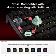 Load image into Gallery viewer, Akko TAC75 Black HE Magnetic Keyboard Akko Glare Magnetic Switch 8K Polling Black / White
