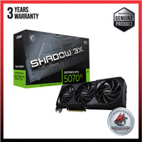 MSI GeForce RTX 5070 Ti SHADOW 3X OC 16GB GDDR7 2482MHz 28Gbps 256bit 8960 CUDA Cores DX12 NVIDIA DLSS 4 G507T-16S3C